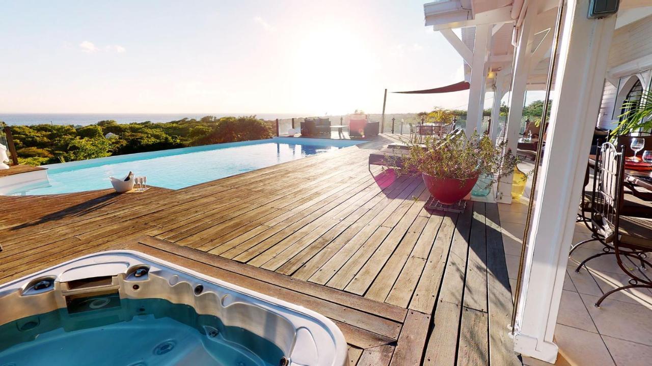 Villa Deluxe L'Hacienda Villa Vue Mer 180 Piscine Jacuzzi Proche Plage Marina Golf Pointe Des Chateaux Et Casino Jardin Clos Voyage Durable Saint-Francois  Rum bild